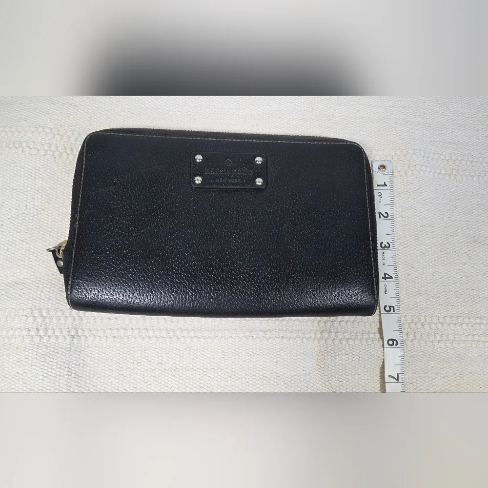 Kate Spade XL Black Textured Leather Wallet